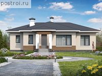 T-120-1P проект одноэтажного коттеджа из пенобетона размером 14 на 15 