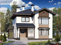 T-123-1P проект двухэтажного коттеджа из газобетона размером 10 на 8 