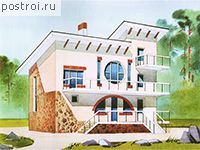 T-131-1P проект двухэтажного дома из газобетона с мансардой размером 6 на 11 