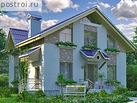 T-137-1K проект одноэтажного дома из кирпича с мансардой размером 8 на 10 