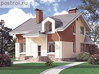 T-140-1P проект одноэтажного дома из газобетона с мансардой размером 10 на 11 