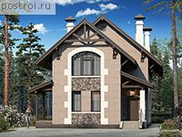 T-163-1P проект двухэтажного дома из пеноблоков размером 15 на 7 