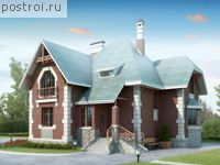 T-183-1P проект одноэтажного дома из пеноблоков с мансардой размером 11 на 11 