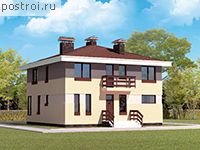 T-204-1P проект двухэтажного дома из пенобетона размером 11 на 11 