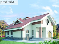 T-205-1K проект одноэтажного дома из кирпича с мансардой и гаражом размером 10 на 17 