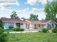 T-245-1K проект одноэтажного дома из кирпича размером 26 на 14 