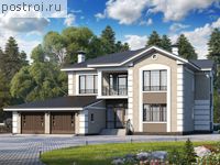 T-337-1P проект двухэтажного дома из пенобетона с гаражом размером 22 на 16 