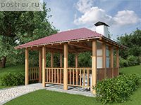 U-019-1D проект одноэтажной деревянной беседки размером 4 на 5 