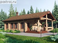 U-069-1D проект одноэтажной деревянной бани из бревна размером 14 на 8
