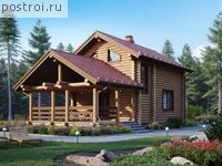 U-078-1D проект двухэтажной деревянной бани из бревна размером 7 на 12 