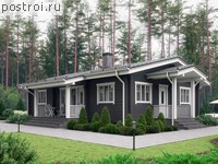 U-090-1D проект одноэтажного деревянного дома из бруса размером 10 на 12