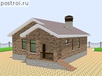 U-094-1K проект одноэтажного коттеджа из кирпича размером 9 на 11