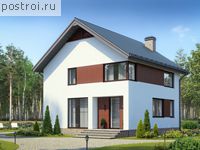 U-112-1P проект двухэтажного коттеджа из пенобетона размером 9 на 9 