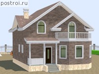 U-120-1K проект двухэтажного коттеджа из кирпича размером 9 на 11