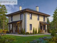 U-126-1P проект двухэтажного коттеджа из газобетона размером 9 на 10 