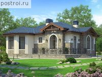 U-127-1P проект одноэтажного коттеджа из газобетона размером 13 на 14 