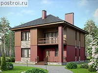 U-136-2P проект двухэтажного дома из газобетона размером 9 на 12 