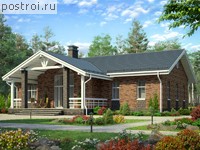 U-137-1P проект одноэтажного дома из газобетона размером 17 на 13 