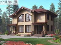 U-142-1D проект двухэтажного деревянного дома из бруса размером 12 на 8