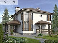 U-144-1P проект двухэтажного дома из газобетона размером 10 на 10