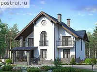 U-145-1P проект одноэтажного дома из газобетона с мансардой размером 11 на 11 