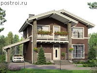 U-147-2P проект двухэтажного дома из газобетона с гаражом размером 10 на 10 