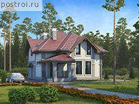 U-158-1K проект двухэтажного коттеджа из кирпича размером 10 на 11 