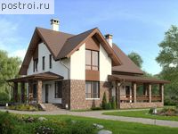 U-164-1P проект двухэтажного дома из пеноблоков размером 12 на 11 