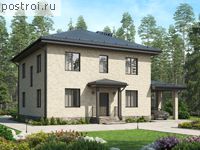 U-165-1K проект двухэтажного дома из кирпича с гаражом размером 10 на 10 