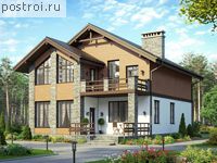 U-165-2P проект одноэтажного дома из пеноблоков с мансардой размером 13 на 10 