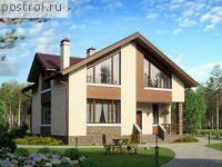 U-175-1K проект одноэтажного дома из кирпича с мансардой размером 11 на 12 