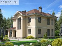 U-191-1K проект двухэтажного коттеджа из кирпича размером 13 на 13 