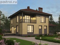 U-193-2P проект двухэтажного дома из пеноблоков размером 12 на 10 