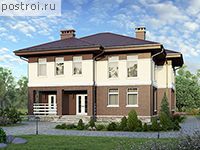 U-195-1K проект двухэтажного коттеджа из кирпича размером 12 на 13 