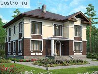 U-209-1P проект двухэтажного дома из пенобетона размером 14 на 12 