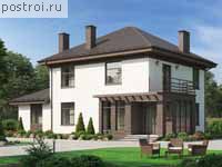 U-212-1K проект двухэтажного дома из кирпича с гаражом размером 17 на 12 