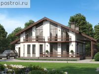 U-216-1K проект двухэтажного дома из кирпича с гаражом размером 12 на 14