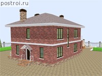 U-227-1P проект двухэтажного коттеджа из газобетона размером 10 на 16