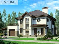 U-231-1K проект двухэтажного дома из кирпича с мансардой и гаражом размером 13 на 15 