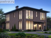 U-232-1K проект двухэтажного дома из кирпича размером 11 на 13 