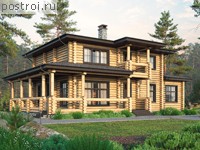 U-235-1D проект двухэтажного деревянного дома из бревна размером 19 на 13