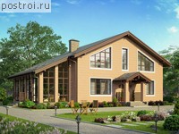 U-241-2K проект одноэтажного дома из кирпича с мансардой размером 11 на 12 