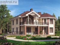 U-244-1P проект двухэтажного дома из газобетона с мансардой размером 13 на 13 