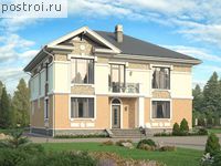 U-250-1P проект двухэтажного коттеджа из пеноблоков размером 14 на 14 