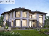 U-255-1K проект двухэтажного коттеджа из кирпича размером 13 на 15 