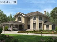 U-260-1P проект двухэтажного коттеджа из пеноблоков с подвалом и гаражом размером 14 на 16 