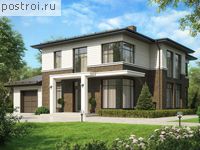 U-267-1K проект двухэтажного дома из кирпича с гаражом размером 16 на 15 