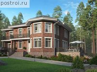 U-268-3P проект двухэтажного дома из пеноблоков с гаражом размером 14 на 16