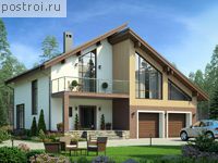 U-269-1K проект одноэтажного дома из кирпича с мансардой и гаражом размером 16 на 15 