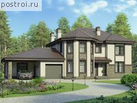 U-272-1K проект двухэтажного дома из кирпича с гаражом размером 12 на 23 